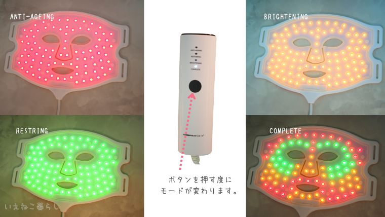 カレントボディ　LED 4イン1 マスク　モードとコントローラー