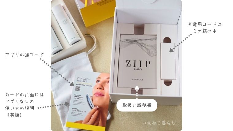 「ZIIP HALO」箱の中身二段目